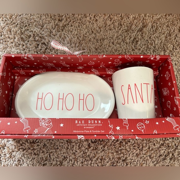 Rae Dunn Christmas Melamine Plate & Tumbler Set - Picture 1 of 6
